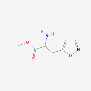 molecular formula C7H10N2O3 B2707289 Methyl 2-amino-3-(1,2-oxazol-5-yl)propanoate CAS No. 2112236-78-7