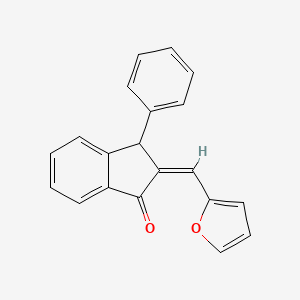 molecular formula C20H14O2 B2707296 2-(2-Furylmethylene)-3-phenyl-1-indanone CAS No. 337921-66-1