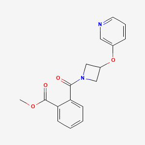molecular formula C17H16N2O4 B2707302 Methyl 2-(3-(pyridin-3-yloxy)azetidine-1-carbonyl)benzoate CAS No. 1904126-90-4