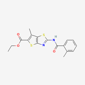 B2707303 Ethyl 6-methyl-2-(2-methylbenzamido)thieno[2,3-d]thiazole-5-carboxylate CAS No. 681156-41-2