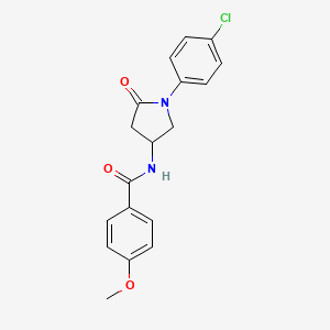 molecular formula C18H17ClN2O3 B2707316 N-[1-(4-chlorophenyl)-5-oxopyrrolidin-3-yl]-4-methoxybenzamide CAS No. 905665-40-9