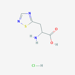 molecular formula C5H8ClN3O2S B2707328 2-Amino-3-(1,2,4-thiadiazol-5-yl)propanoic acid;hydrochloride CAS No. 2361635-30-3