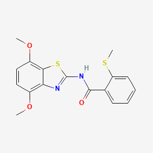 molecular formula C17H16N2O3S2 B2707354 N-(4,7-dimethoxybenzo[d]thiazol-2-yl)-2-(methylthio)benzamide CAS No. 896352-72-0