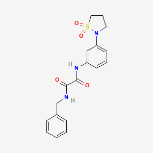 molecular formula C18H19N3O4S B2707390 N1-benzyl-N2-(3-(1,1-dioxidoisothiazolidin-2-yl)phenyl)oxalamide CAS No. 1105206-23-2