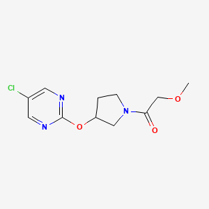 molecular formula C11H14ClN3O3 B2707403 1-(3-((5-Chloropyrimidin-2-yl)oxy)pyrrolidin-1-yl)-2-methoxyethanone CAS No. 2034320-89-1