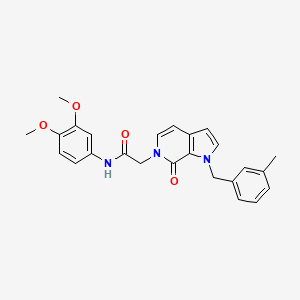 molecular formula C25H25N3O4 B2707409 N-(3,4-dimethoxyphenyl)-2-{1-[(3-methylphenyl)methyl]-7-oxo-1H,6H,7H-pyrrolo[2,3-c]pyridin-6-yl}acetamide CAS No. 1286713-57-2