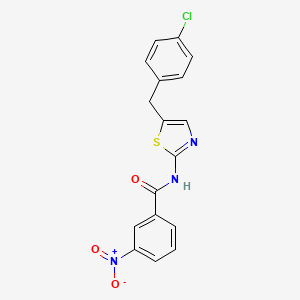 molecular formula C17H12ClN3O3S B2707440 N-(5-(4-Chlorobenzyl)-1,3-thiazol-2-YL)-3-nitrobenzamide CAS No. 303792-02-1