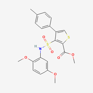 molecular formula C21H21NO6S2 B2707465 Methyl 3-[(2,5-dimethoxyphenyl)sulfamoyl]-4-(4-methylphenyl)thiophene-2-carboxylate CAS No. 941978-56-9