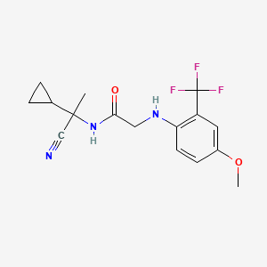 molecular formula C16H18F3N3O2 B2707488 N-(1-cyano-1-cyclopropylethyl)-2-{[4-methoxy-2-(trifluoromethyl)phenyl]amino}acetamide CAS No. 1252470-86-2