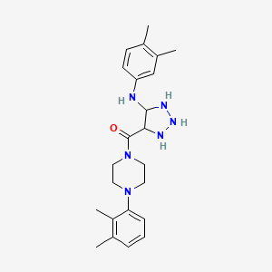 molecular formula C23H28N6O B2707499 N-(3,4-dimethylphenyl)-4-[4-(2,3-dimethylphenyl)piperazine-1-carbonyl]-1H-1,2,3-triazol-5-amine CAS No. 1291853-07-0