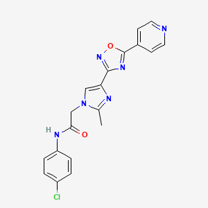 molecular formula C19H15ClN6O2 B2707502 N-(4-chlorophenyl)-2-{2-methyl-4-[5-(pyridin-4-yl)-1,2,4-oxadiazol-3-yl]-1H-imidazol-1-yl}acetamide CAS No. 1251680-04-2