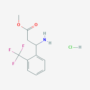 molecular formula C11H13ClF3NO2 B2707506 methyl 3-amino-3-[2-(trifluoromethyl)phenyl]propanoate hydrochloride CAS No. 2580189-51-9