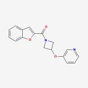 molecular formula C17H14N2O3 B2707507 Benzofuran-2-yl(3-(pyridin-3-yloxy)azetidin-1-yl)methanone CAS No. 1903315-06-9