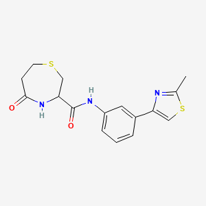 molecular formula C16H17N3O2S2 B2707514 N-[3-(2-methyl-1,3-thiazol-4-yl)phenyl]-5-oxo-1,4-thiazepane-3-carboxamide CAS No. 1396554-81-6