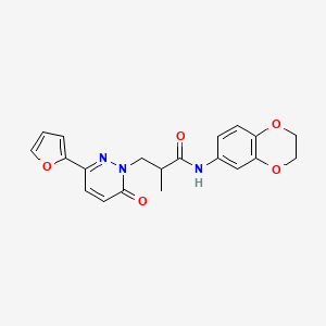 molecular formula C20H19N3O5 B2707521 N-(2,3-dihydro-1,4-benzodioxin-6-yl)-3-[3-(furan-2-yl)-6-oxo-1,6-dihydropyridazin-1-yl]-2-methylpropanamide CAS No. 1286719-81-0