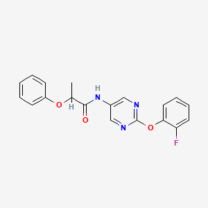 molecular formula C19H16FN3O3 B2707526 N-(2-(2-fluorophenoxy)pyrimidin-5-yl)-2-phenoxypropanamide CAS No. 1421481-19-7