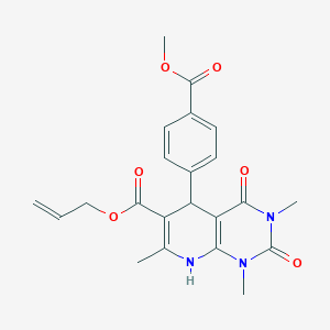 molecular formula C22H23N3O6 B2707542 prop-2-en-1-yl 5-[4-(methoxycarbonyl)phenyl]-1,3,7-trimethyl-2,4-dioxo-1H,2H,3H,4H,5H,8H-pyrido[2,3-d]pyrimidine-6-carboxylate CAS No. 622361-47-1