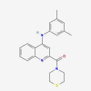 molecular formula C22H23N3OS B2707571 N-(3,5-dimethylphenyl)-2-(thiomorpholine-4-carbonyl)quinolin-4-amine CAS No. 1226458-16-7