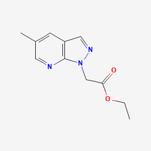 molecular formula C11H13N3O2 B2707594 Ethyl 2-(5-methyl-1H-pyrazolo[3,4-b]pyridin-1-yl)acetate CAS No. 1160246-38-7