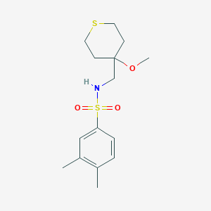 molecular formula C15H23NO3S2 B2707596 N-((4-methoxytetrahydro-2H-thiopyran-4-yl)methyl)-3,4-dimethylbenzenesulfonamide CAS No. 2034486-38-7