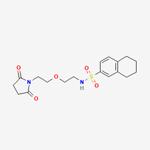 molecular formula C18H24N2O5S B2707597 N-{2-[2-(2,5-dioxopyrrolidin-1-yl)ethoxy]ethyl}-5,6,7,8-tetrahydronaphthalene-2-sulfonamide CAS No. 2320578-39-8