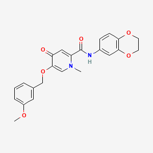 molecular formula C23H22N2O6 B2707605 N-(2,3-dihydro-1,4-benzodioxin-6-yl)-5-[(3-methoxyphenyl)methoxy]-1-methyl-4-oxo-1,4-dihydropyridine-2-carboxamide CAS No. 1021249-99-9