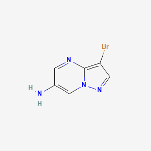 molecular formula C6H5BrN4 B2707617 3-Bromopyrazolo[1,5-a]pyrimidin-6-amine CAS No. 1367955-95-0