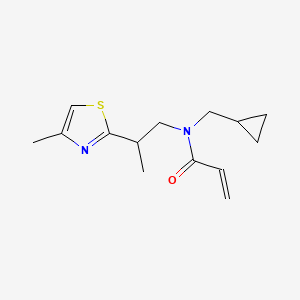 molecular formula C14H20N2OS B2707641 N-(Cyclopropylmethyl)-N-[2-(4-methyl-1,3-thiazol-2-yl)propyl]prop-2-enamide CAS No. 2411312-46-2