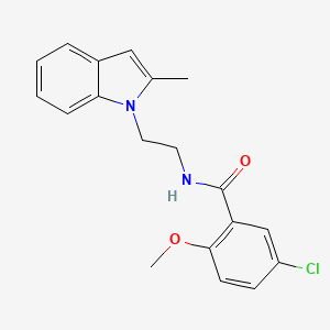 molecular formula C19H19ClN2O2 B2707647 5-chloro-2-methoxy-N-[2-(2-methyl-1H-indol-1-yl)ethyl]benzamide CAS No. 702665-90-5