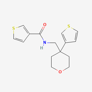molecular formula C15H17NO2S2 B2707650 N-{[4-(thiophen-3-yl)oxan-4-yl]methyl}thiophene-3-carboxamide CAS No. 2309780-23-0