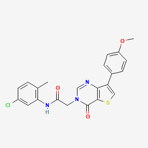 molecular formula C22H18ClN3O3S B2707669 N-(5-chloro-2-methylphenyl)-2-[7-(4-methoxyphenyl)-4-oxothieno[3,2-d]pyrimidin-3(4H)-yl]acetamide CAS No. 1206990-64-8
