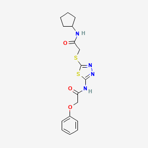 molecular formula C17H20N4O3S2 B2707677 N-(5-{[(cyclopentylcarbamoyl)methyl]sulfanyl}-1,3,4-thiadiazol-2-yl)-2-phenoxyacetamide CAS No. 868973-70-0