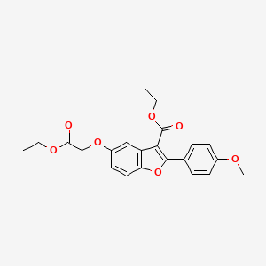molecular formula C22H22O7 B2707684 Ethyl 5-(2-ethoxy-2-oxoethoxy)-2-(4-methoxyphenyl)-1-benzofuran-3-carboxylate CAS No. 384373-03-9