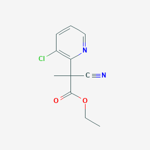 molecular formula C11H11ClN2O2 B2707704 Ethyl 2-(3-chloropyridin-2-yl)-2-cyano-2-methylacetate CAS No. 1565050-85-2