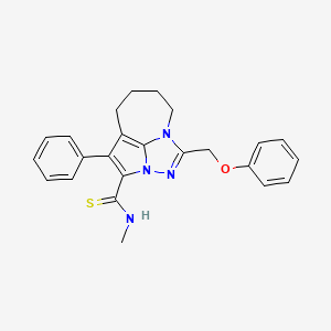 molecular formula C24H24N4OS B2707715 N-methyl-1-(phenoxymethyl)-4-phenyl-5,6,7,8-tetrahydro-2,2a,8a-triazacyclopenta[cd]azulene-3-carbothioamide CAS No. 877814-00-1