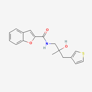 molecular formula C17H17NO3S B2707716 N-[2-hydroxy-2-methyl-3-(thiophen-3-yl)propyl]-1-benzofuran-2-carboxamide CAS No. 2097892-61-8