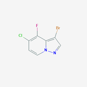 molecular formula C7H3BrClFN2 B2707743 3-Bromo-5-chloro-4-fluoro-pyrazolo[1,5-A]pyridine CAS No. 1427423-42-4