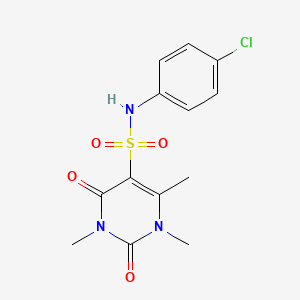 molecular formula C13H14ClN3O4S B2707748 N-(4-chlorophenyl)-1,3,6-trimethyl-2,4-dioxo-1,2,3,4-tetrahydropyrimidine-5-sulfonamide CAS No. 893337-66-1