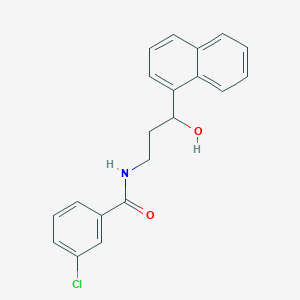 molecular formula C20H18ClNO2 B2707752 3-Chloro-N-[3-hydroxy-3-(naphthalen-1-YL)propyl]benzamide CAS No. 1421467-91-5