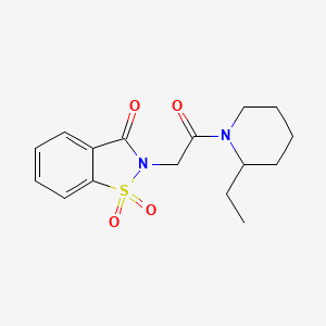 2-(2-(2-ethylpiperidin-1-yl)-2-oxoethyl)benzo[d]isothiazol-3(2H)-one 1,1-dioxide