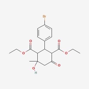 Diethyl 2-(4-bromophenyl)-4-hydroxy-4-methyl-6-oxocyclohexane-1,3-dicarboxylate