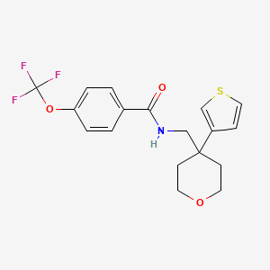 molecular formula C18H18F3NO3S B2707787 N-{[4-(thiophen-3-yl)oxan-4-yl]methyl}-4-(trifluoromethoxy)benzamide CAS No. 2320684-41-9