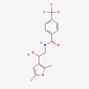 molecular formula C16H16F3NO3 B2707789 N-[2-(2,5-dimethylfuran-3-yl)-2-hydroxyethyl]-4-(trifluoromethyl)benzamide CAS No. 2320664-44-4