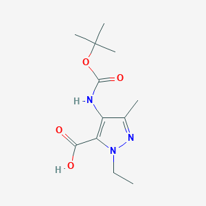 2-Ethyl-5-methyl-4-[(2-methylpropan-2-yl)oxycarbonylamino]pyrazole-3-carboxylic acid