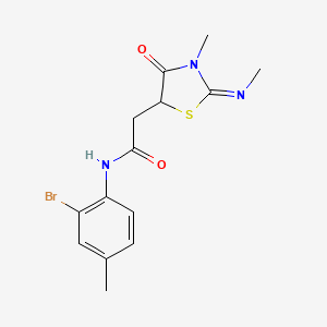 molecular formula C14H16BrN3O2S B2707824 N-(2-BROMO-4-METHYLPHENYL)-2-[(2E)-3-METHYL-2-(METHYLIMINO)-4-OXO-1,3-THIAZOLIDIN-5-YL]ACETAMIDE CAS No. 514182-62-8