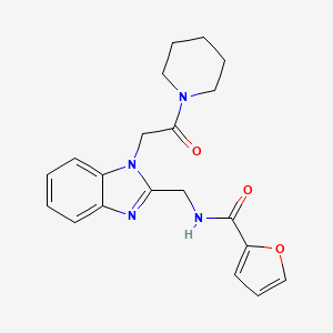 molecular formula C20H22N4O3 B2707827 N-({1-[2-oxo-2-(piperidin-1-yl)ethyl]-1H-1,3-benzodiazol-2-yl}methyl)furan-2-carboxamide CAS No. 920117-42-6