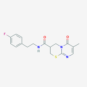 molecular formula C17H18FN3O2S B2707828 N-(4-fluorophenethyl)-7-methyl-6-oxo-2,3,4,6-tetrahydropyrimido[2,1-b][1,3]thiazine-3-carboxamide CAS No. 1396862-00-2
