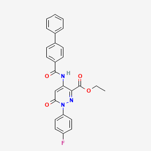molecular formula C26H20FN3O4 B2707842 Ethyl 4-([1,1'-biphenyl]-4-ylcarboxamido)-1-(4-fluorophenyl)-6-oxo-1,6-dihydropyridazine-3-carboxylate CAS No. 942010-19-7