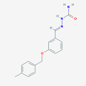 molecular formula C16H17N3O2 B270785 2-((E)-1-{3-[(4-METHYLBENZYL)OXY]PHENYL}METHYLIDENE)-1-HYDRAZINECARBOXAMIDE 