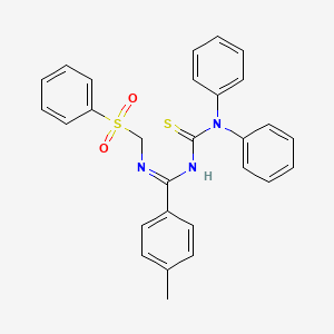 N'-(diphenylcarbamothioyl)-4-methyl-N-[(phenylsulfonyl)methyl]benzenecarboximidamide